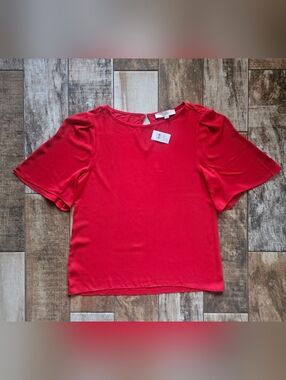 LOFT Red Blouse NWT Size Small | Capsule Wardrobe Staple | Workwear Minimalist